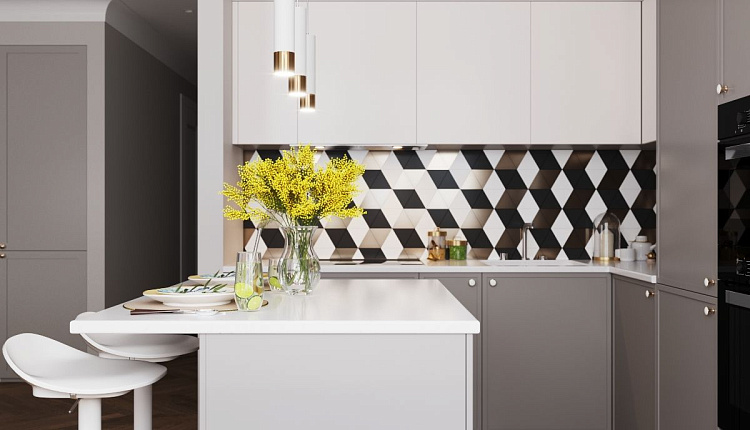 Проект кухни-гостиной для семьи из 4-х человек от @designstudio09