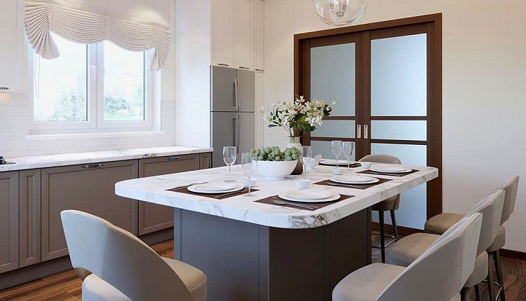 ПРОЕКТ КУХНЯ В ЗАГОРОДНОМ ДОМЕ  