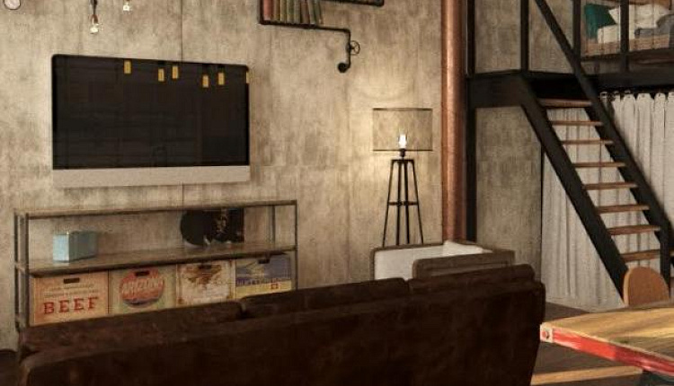 проект квартиры-студии в стиле LOFT для холостяка