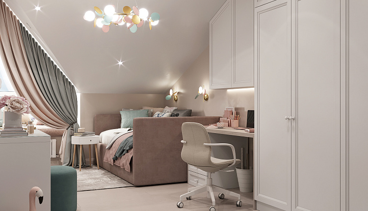 Проект комнаты для девочки от дизайнера Елены Коровиной 